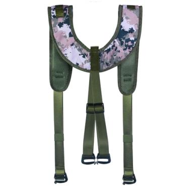 Imagem de Mofuiry Suspensórios de sela de árvore suspensórios de caça com alça de ombro para sela, sistema modular de garfo com molle universal, serve para todas as selas de árvore com laços Molle, acessórios
