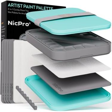 Imagem de Paleta de pintura Nicpro Stay Wet para pintura acrílica em miniatura