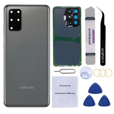 Imagem de Perzework Substituição de vidro traseiro OEM para Samsung Galaxy S20 Plus 6,7 polegadas com kit de ferramentas de reparo e adesivo pré-instalado (cinza cósmico)