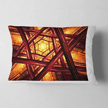 Imagem de Design de mandala fractal Design abstrata Sala de estar lombar, sofá, almofada de alta qualidade + capa de almofada impressa em ambos os lados 30,48 cm x 50,8 cm