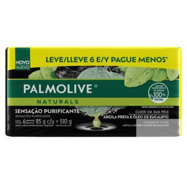 Imagem de SABONETE PALMOLIVE NATURALS SENSACAO PURIFICANTE ARGILA PRETA E OLEO DE EUCALIPTO C/6 85G