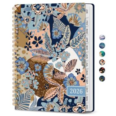Imagem de Agenda 2026, agenda mensal e semanal para mulheres, janeiro de 2026 a dezembro de 2026, capa dura bonita agenda 2026 livro com abas, encadernação espiral, perfeito para escola, escritório, casa, 21,6