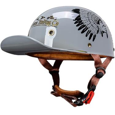 Imagem de CHPINGN Capacete de motocicleta de beisebol para bicicleta Cruiser Chopper Moped Scooter Capacete aberto para adultos mulheres e homens, aprovado pelo DOT