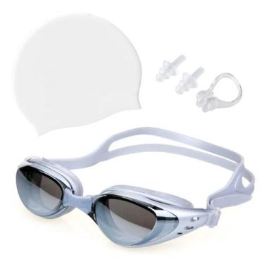 Imagem de Kit Óculos Touca Silicone Protetor Nasal Aurícular Natação Profissiona