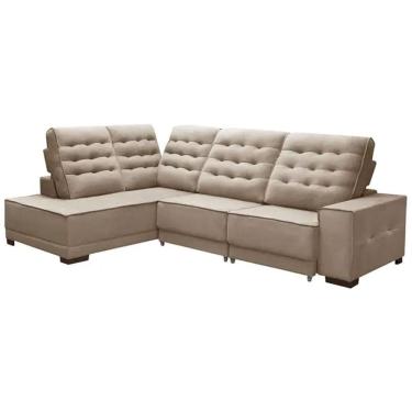 Imagem de Sofá de Canto Retrátil e Reclinável Vicenzo Estofado Jandaia
