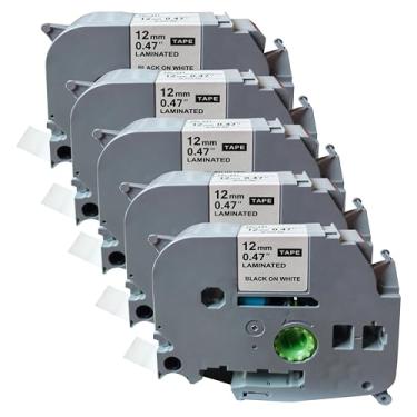 Imagem de NEOUZA 5PK Compatível TZe231 Tze-231 12 mm 0,47 polegadas Fita laminada branca TZ TZe compatível com Brother P Touch PTD210 PTH110 PTD600 Label Maker