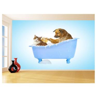Imagem de Papel De Parede Animal Cão Petshop Banho Tosa 3,5M Anm407