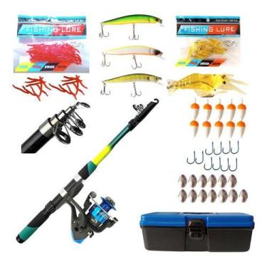 Imagem de Kit Vara De Pesca Telescopica Molinete Isca 38 Intens  - Efect