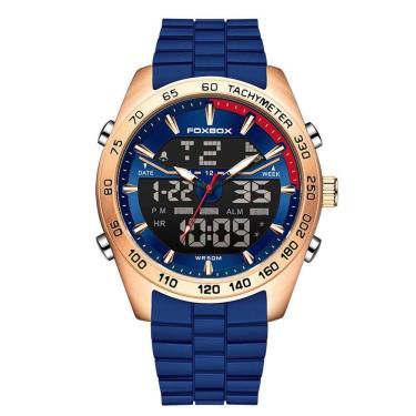 Imagem de Relógio Masculino Digital Com Duplo Display Luminoso Design Esportivo Impermeavel Rosa Azul