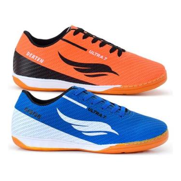 Imagem de Kit 2 Chuteiras Futsal Tênis Salão Indoor Quadra Futebol Resistente Or