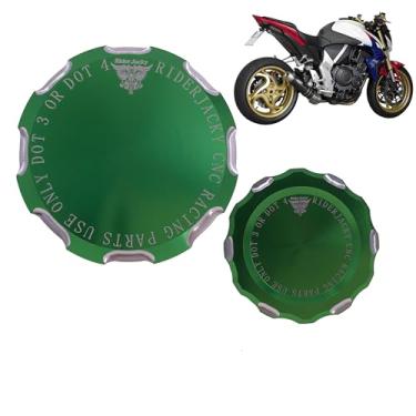 Imagem de Riderjacky Compatível com tampa do reservatório de fluido da embreagem do freio dianteiro da motocicleta cilindro de óleo Honda CB1000R CB 1000R de 2009 a 2016 2010 2011 2012 2013 2014 2015 (verde)