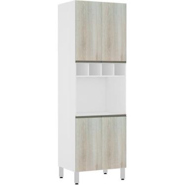 Imagem de Paneleiro Perola 70 Cm C/ Nicho Microondas Branco C/ Legno C