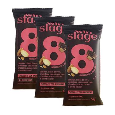 Imagem de Kit 3X: Barra de Proteína Chocolate C/ Amêndoas WinStage 54g