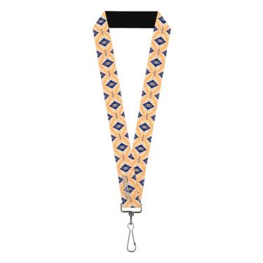 Imagem de Buckle-Down Harry Potter Lanyard, Harry Potter Butterbeer Diamond Logo White Yellow Blue, Elastic