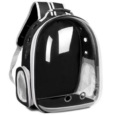 Imagem de Mochila Transporte Pet Visor Cápsula Panorâmico Lovely Vibe, Preto