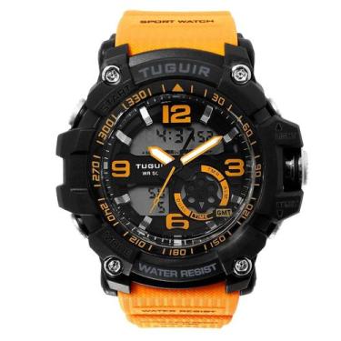Imagem de Relógio Masculino Tuguir AnaDigi TG253 - Preto e Laranja - TUGUIR IND