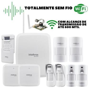 Imagem de Kit Alarme Amt8000 Intelbras Central S/ Fio E Wi-fi 6 Sensor