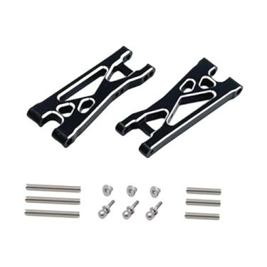 Imagem de Almencla 2x Braços de Suspensão Traseiros Inferiores para Carro RC - Acessórios de Alta Resistência para Carro de Modelismo RC para Wltoys 244016 na Escala, Prata Negra