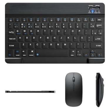 Imagem de Teclado E Mouse Bluetooth Recarregáveis – Design Slim, Silencioso E Ergonômico Para Escritório E Casa Para Computador, Tablet E Laptop Ipad | Kit Premium Sem Fio 2 Em 1 (Preto)