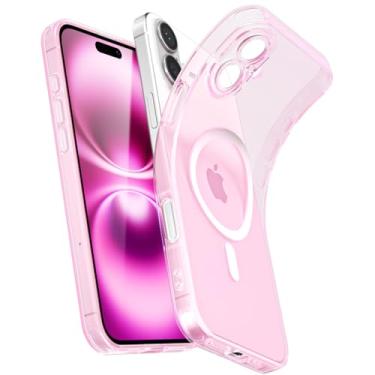 Imagem de Svanove Capa magnética transparente para iPhone 16 Plus, compatível com Magsafe Slim Thin Transparent Mag Safe Case para mulheres e meninas, capa de segurança de borracha de silicone macia fofa com