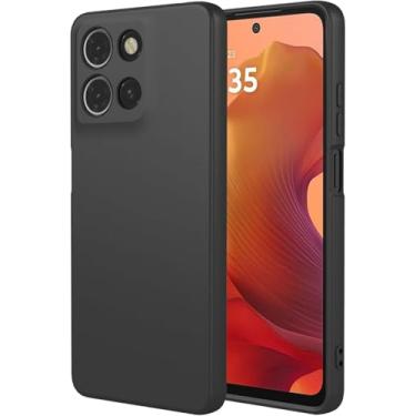 Imagem de Jilivock Capa para celular Motorola Moto G15 TPU capa de silicone macio, capa de silicone à prova de choque com forro de microfibra (preto)