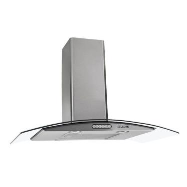 Imagem de Coifa De Parede 80cm Vidro Curvo Duto Slim Inox 220v