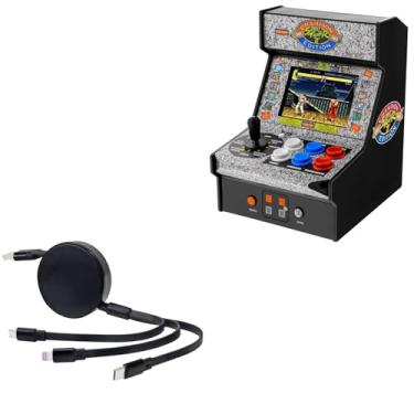 Imagem de BoxWave Cabo compatível com My Arcade Street Fighter 2 Champion Edition Micro Player - AllCharge PD miniSync (100W), cabo USB portátil retrátil de alta velocidade – Preto