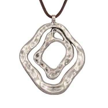 Imagem de joymiao Colares Boho para mulheres, cordão com pingente, colar longo de prata, vintage, suéter, joias hippie, presentes para mulheres e meninas, Couro sintético, Sem Pedra Preciosa