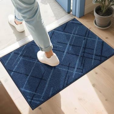 Imagem de COSY HOMEER Tapete de porta frontal discreto antiderrapante para entrada, tapete de entrada lavável para caçador de sujeira absorvente, capachos de poliéster resistente para patas enlameadas (81 x 50