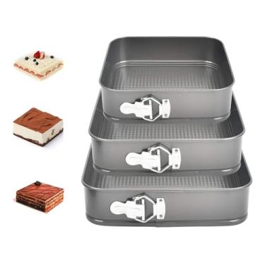 Imagem de Conjunto de Formas Bolo Springform Forma Aço Carbono com Revestimento Antiaderente Mangas Elásticas Ideal para Assar Bolos Cupcakes Brownies e Sobremesas Seguro Forno Micro-ondas Leve Reutilizável