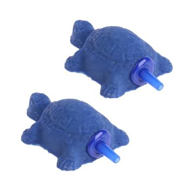 Imagem de 2 peças tartaruga azul aquário bolha ar pedra difusor tanque aerador bomba de oxigênio ornamento decoração aquário bomba de ar acessórios