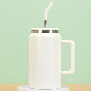 Imagem de Caneca Térmica 1200ml Inox Com Canudo, Alça e Isolamento Lançamento - 