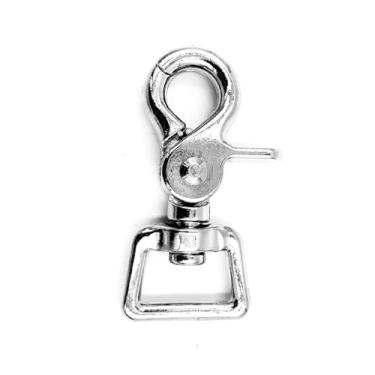 Imagem de Ganchos de pressão de gatilho giratório resistente banhado a níquel 19 mm ganchos de clipe quadrado durável para cavalos equinos rédeas estáveis frente única guia marinho niquelado olho quadrado prata
