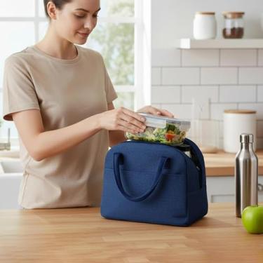 Imagem de Sacola para almoço, organizador de armazenamento de alimentos isolado de 1 galão com alças portátil para transporte térmico reutilizável para recipiente de refeição