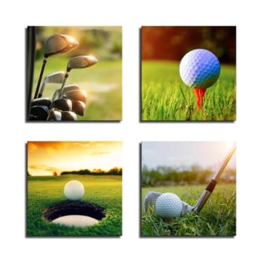 Imagem de VVJSZHJ Arte de parede de golfe, imagens impressas modernas para academia, decoração de parede para homem, caverna, escritório, quarto, clube de golfe, arte em tela para golfistas e amantes de
