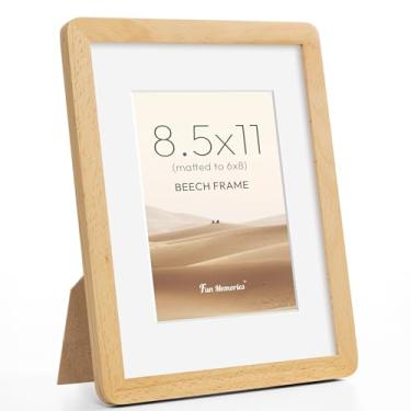 Imagem de Moldura de diploma e certificado de 21 x 28 cm em madeira de faia maciça, moldura de 21 x 28 cm com tapete para fotos de 15 x 20 cm, prêmios e conquistas, parede ou mesa com vidro temperado