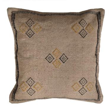 Imagem de Fronha indiana feita à mão autêntica sabra algodão neutro kilim qualidade premium designer decorativo interior e exterior quadrado sala de estar sofá-cama sofá rústico casa de fazenda boho (padrão 12)