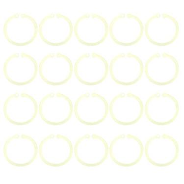 Imagem de Anéis de plástico para livros, anéis de folhas soltas, transparentes, flexíveis, resistentes e duráveis, para escritório escolar, estudantes, professores, material pe 3x3cm, 20 (Amarelo Transparente)