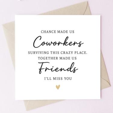 Imagem de TEEMI - Cartão de despedida de colega de trabalho com envelope - Cartão Chance Made Us Coworkers Friends - Cartolina quadrada premium de 300 g/m² 12 x 12 cm - Cartão de mensagem interno em branco