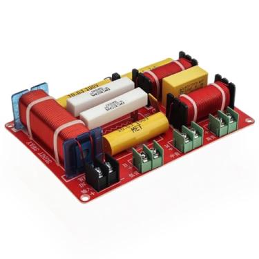 Imagem de DriSentri Crossover de 3 vias para alto-falante, 250W 4-8 Ω agudos alto baixo 3 vias HiFi divisor de frequência de áudio, alto-falante HiFi Crossover
