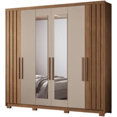 Imagem de Guarda Roupa Roupeiro Moval Atlanta 6 Portas e 4 Gavetas MDP 204x204x4