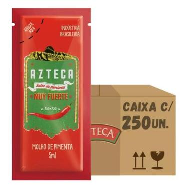 Imagem de Molho De Pimenta Muy Fuerte Azteca Cx Com 250 Un 5ml Sache - ASTECA