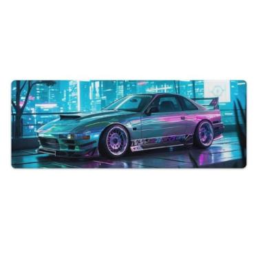 Imagem de HouLaiZhe JDM 300zx Sky City Cyber Large Gaming Mouse Pads Tapete de Mesa Base de Borracha Antiderrapante Laptop Acessórios de Computador Suprimentos Bloco de Escrita para Escritório Casa 30 x 80 cm