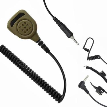 Imagem de JUYODE Microfone remoto de lapela de ombro VX-6R de 3,5 mm para rádio Yaesu Vertex VX-6 VX-7R VX-170 FT-270 HT Standard Horizon HX210 HX270 HX400 HX750S HX870 HX890 (129-bronzeado)