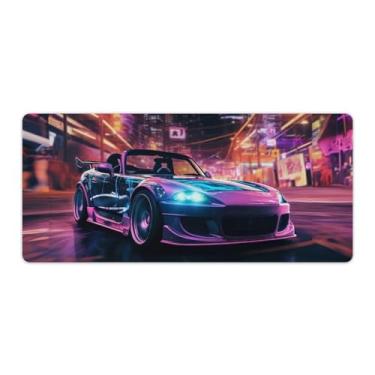 Imagem de Cyber Neon JDM Car S2000 Tapete de mesa de mesa tapete de mouse antiderrapante grande material de escritório tapete de mesa de borracha impermeável para escritório jogo casa 40 x 90 cm