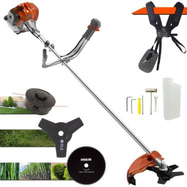 Imagem de Roçadeira Multifuncional Tekna RL520AC-G2 À Gasolina 52cc 13.000rpm 2HP de Potência Completo Com Lâmina 3 Pontas + Lâmina 80 Dentes + Carretel Nylon