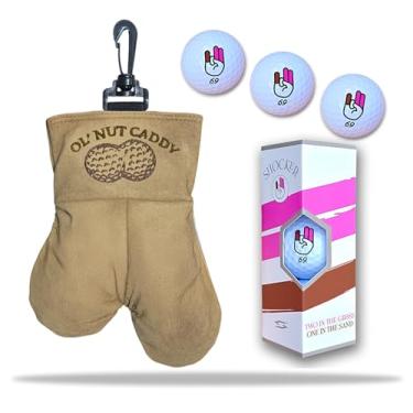Imagem de Scale Wear Design Saco de bola de golfe OL Nut Caddy para homens - Inclui 3 Shocker 69 bolas Hilarious Gag Gift My Golfers Dad Husband Acessórios de camisetas de armazenamento de qualidade premium