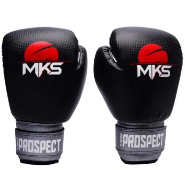 Imagem de Luva Muay Thai Boxe Kickboxing Prospect Preto e Prata MKS Combat-Unissex