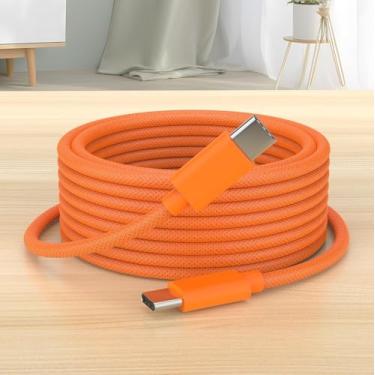 Imagem de Cabo carregador compatível com iPhone 17 16 15, 3 m de comprimento [certificado MFi] 60W trançado USB C para USB C para iPhone 17/17 Pro/17 Pro Max/Air/16/16 Pro/16 Pro Max/15 Pro Max, laranja