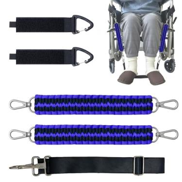 Imagem de Alça ajustável para apoio de pés para cadeira de rodas com fivelas - Alça universal para os pés e suporte de fita tecida para idosos, deficientes feridos, ajuda a manter o posicionamento estável e